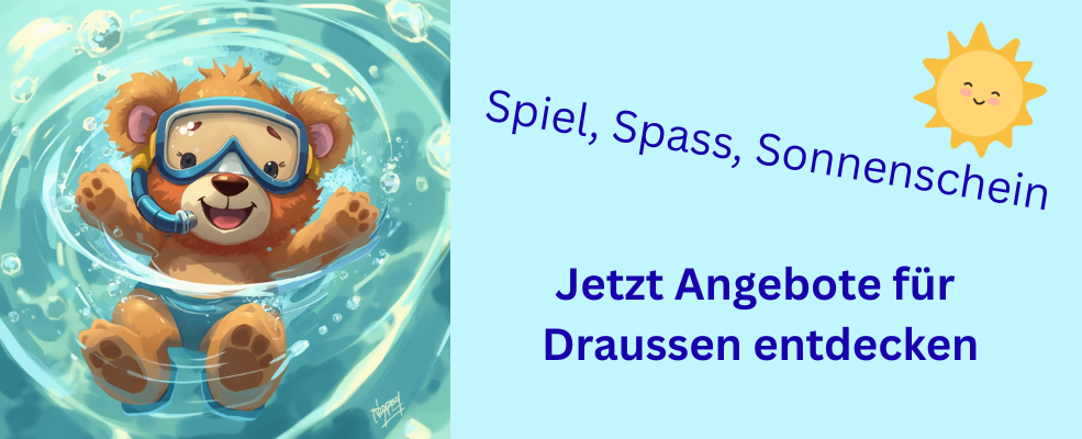 Draussen spielen, hier finden Sie tolle Spielsachen damit es draussen noch schöner wird.
