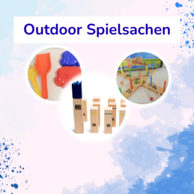 Tolle Spielsachen für draussen. Bälle, Schwimmhilfen, Tennisschläger und mehr.