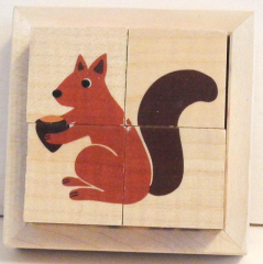 Würfelpuzzle Tiere aus Holz