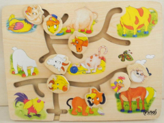 Puzzle Tiere Köpfe zum Schieben. aus Holz