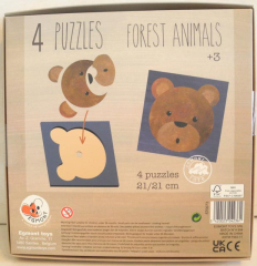 Waldtier-Puzzles 4 Stk. - NEU