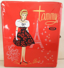 Barbie Koffer Tammy Evening in Paris - schicker roter Koffer mit Inhalt