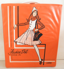 Barbie Koffer Fashion Doll Wardrobe Case - schicker oranger Koffer mit Inhalt