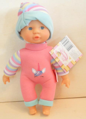 Puppe Bambolino Amore mit Mützchen und Strampler rosa - NEU