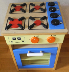 Spielküche - Kochherd mit Backofen aus Holz