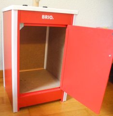 Spielküche - Spülbecken weiss/rot aus Holz von Brio