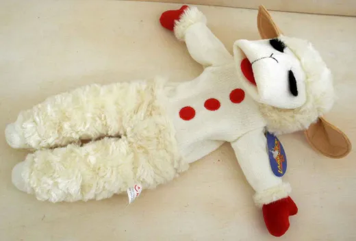 Handpuppe Lamm Lamb Chop aus Stoff - fast NEU