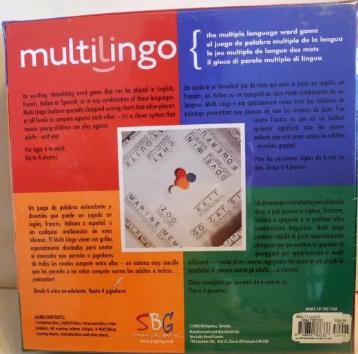Multilingo – The Multiple Language Word Board Game