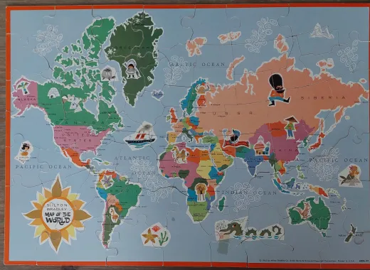 Authentic Map on Wood of the United States