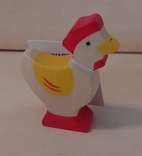 Huhn stehend gelb - Holztier von Holztiger
