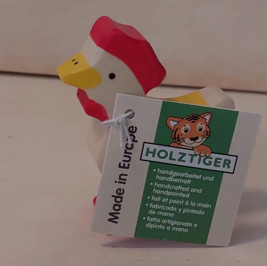 Huhn stehend gelb - Holztier von Holztiger