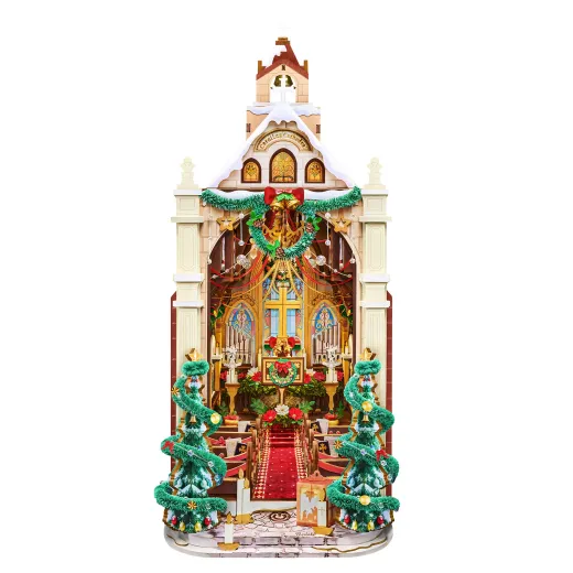 Book Nook Caroling Cathedral - Holzbausatz von Robotime