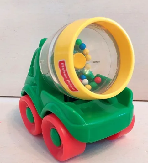 Fisher-Price Betonmischer grün mit Rasselkugeln