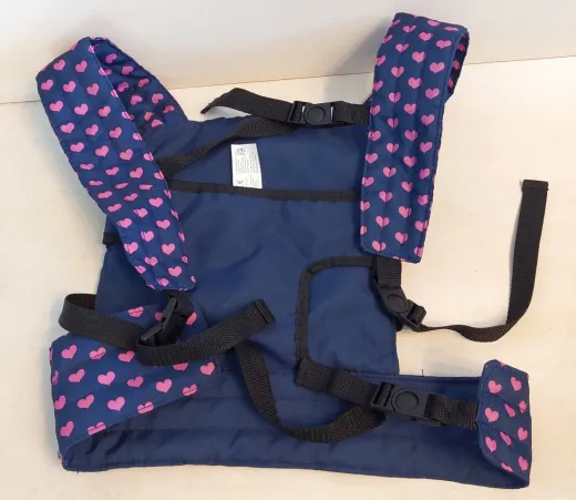 Puppentragsack blau/pink mit Elefantenmotiv von Bayer Design