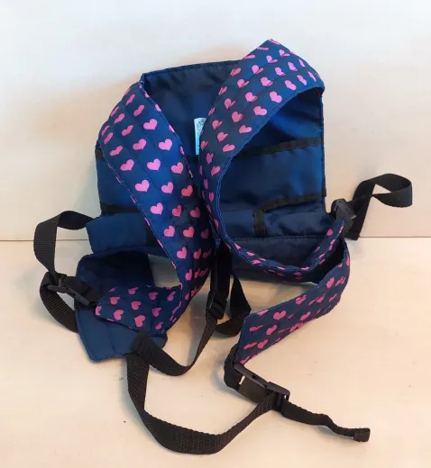 Puppentragsack blau/pink mit Elefantenmotiv von Bayer Design