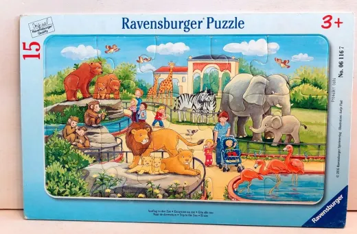 Ravensburger Rahmenpuzzle Ausflug in den Zoo – 15 Teile