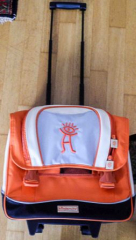 Schul-Rucksack orange/beige - NEU