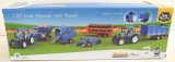 Miniature Farm Spielset. Traktor blau New Holland T5.120 mit Anhänger - NEU