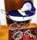 Puppenwagen weiss/blau