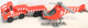Transporter mit Anhänger und Helikopter rot