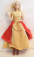 Barbie mit sandfarben/rotem Kleid