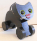 Kleine Katze aus Holz schwarz