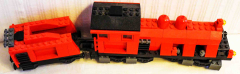 Lego Lokomotive rot/schwarz mit Tender rot