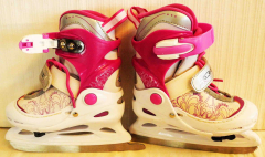 Schlittschuhe weiss/pink