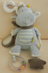 Nashorn hellblau aus Stoff