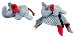 Schmusetuch Elefant grau Pop Up doudou - NEU