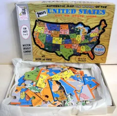 Authentic Map on Wood of the United States