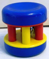 Greifling mit Glocke blau/rot/gelb
