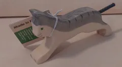 Katze klein grau aus Holz von Holztiger