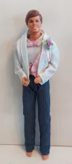 Ken Puppe mit weissem Jacket und rosa Gilet